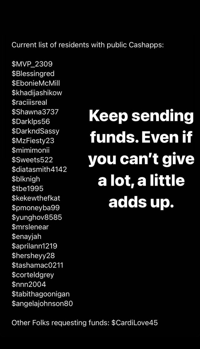 gullyboysband's tweet photo. i’ve had the pleasure of getting to know the residents across the street from bcpd. these folks have been terrorized by the police, and really could use some relief. $5, $10, $15 bucks goes a long ass way. if u can’t send $$ then pls rt. https://t.co/0qLcmTJs2s