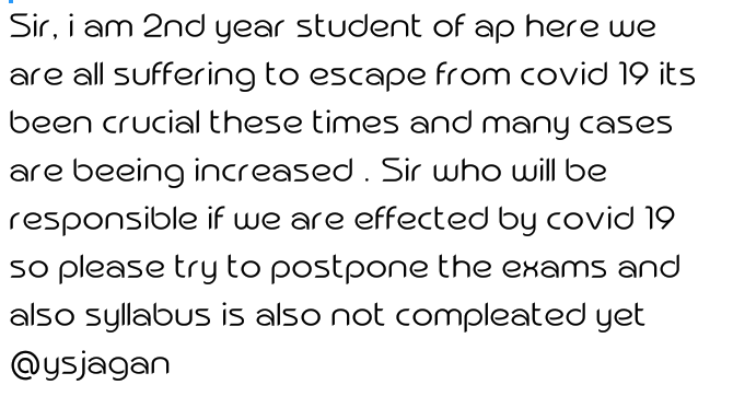 abhignan_2003's tweet photo. #cancelboardexams2021 
#PostponeBoardExams2021 
#ysjagan 
#AdimulapuSuresh

@ysjagan https://t.co/9jeRQDbKju