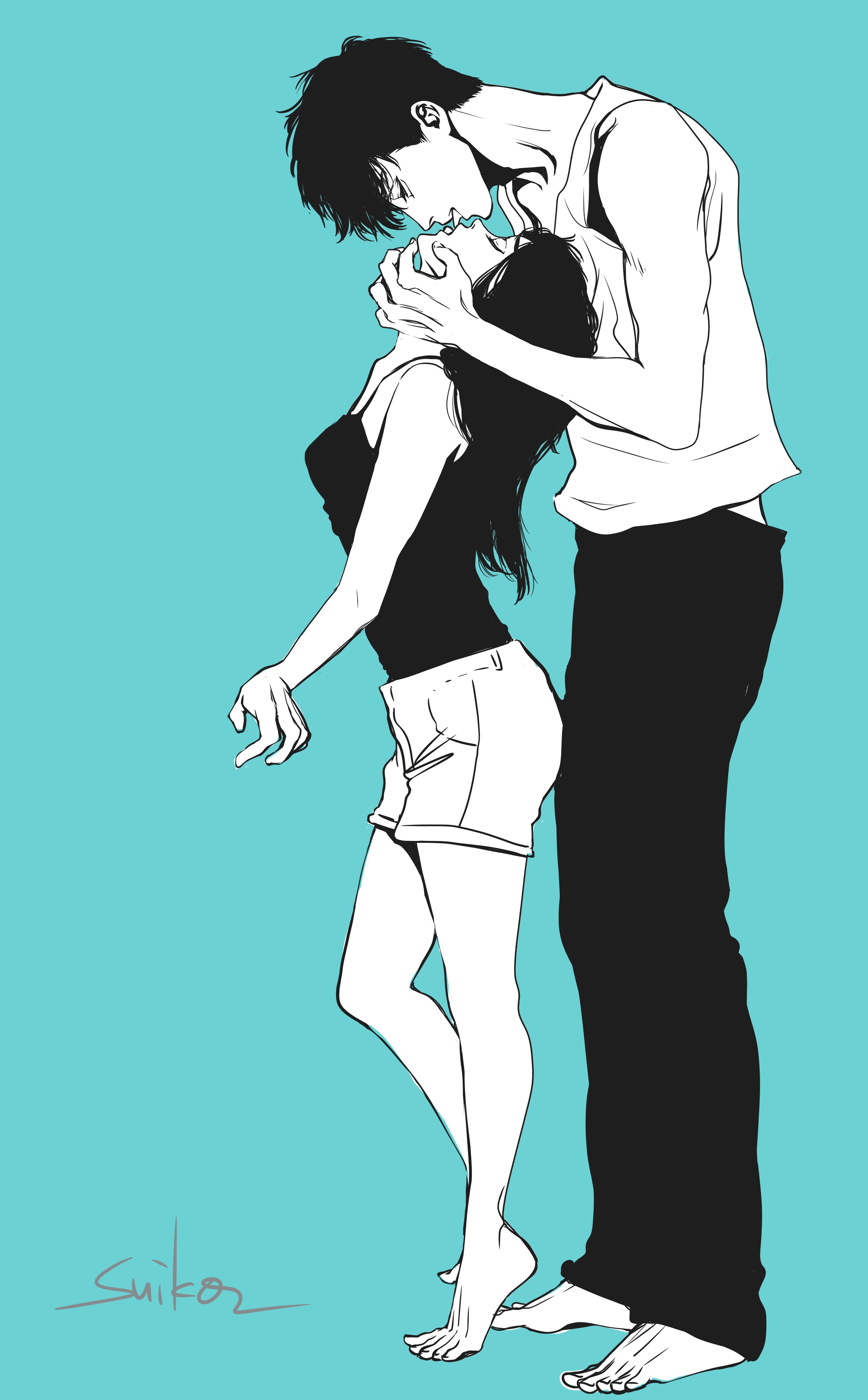 森彗子 公募挑戦中60 セルフリメイク絵 身長差カップル イラスト イラスト好きな人と繋がりたい 身長差 キスシーン T Co 8l3bsfg1nl Twitter