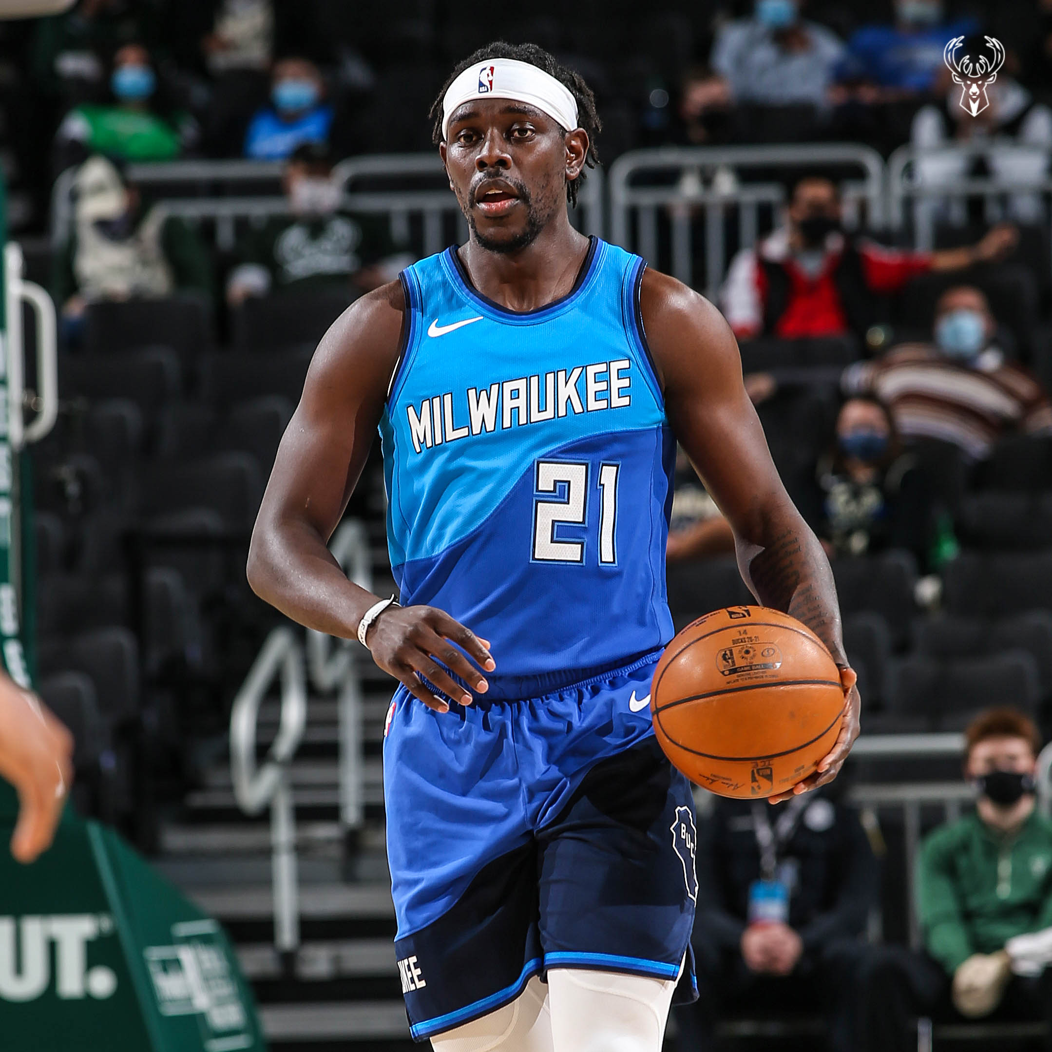 Men Bucks Jrue Holiday 2020 21 Blue New Uniform City Edition