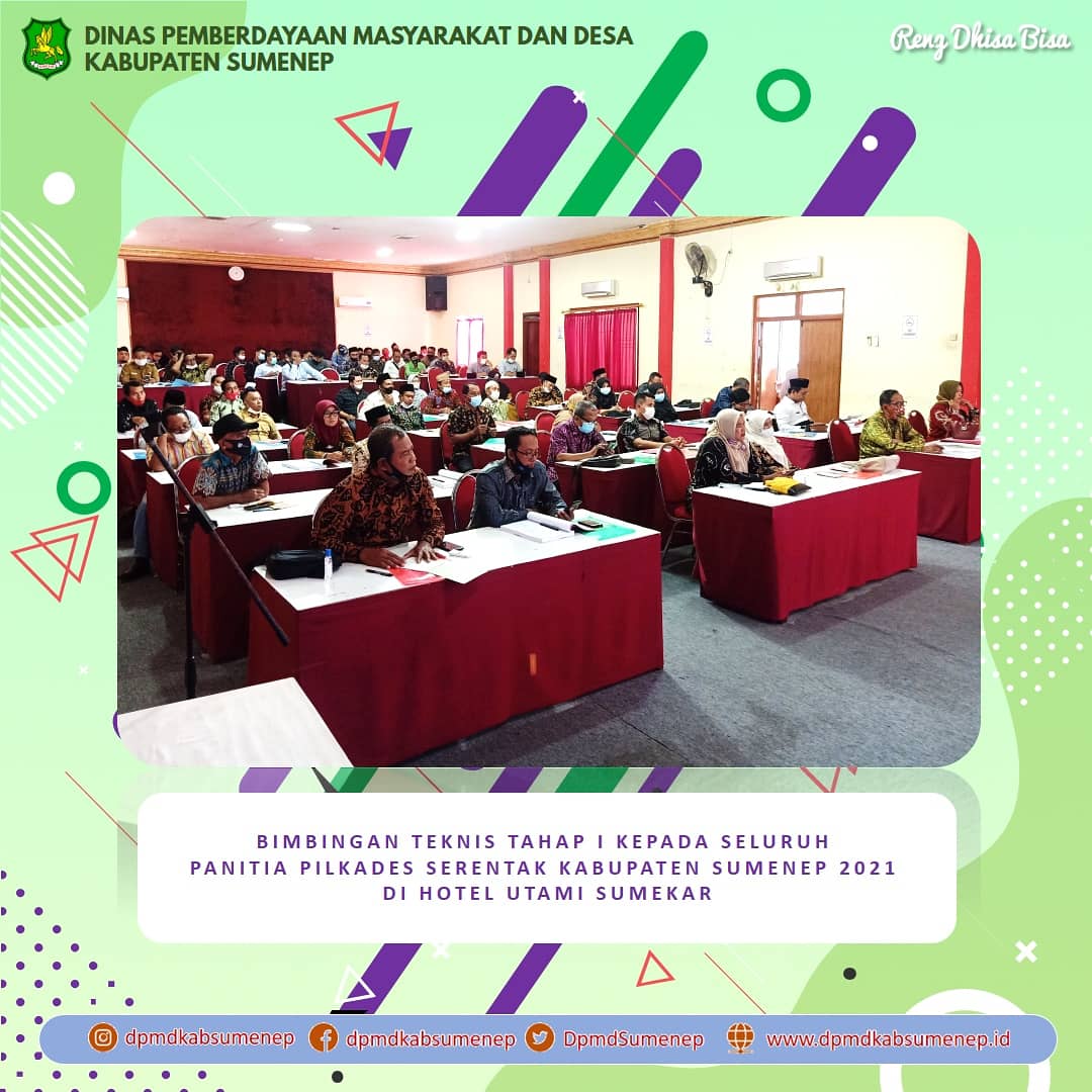 Dpmdkabsumenep's tweet photo. Bimbingan Teknis kepada seluruh panitia Pilkades serentak tahun 2021 Kabupaten Sumenep di Hotel Utami Sumekar (batch  1)

Bersama kita bisa
Reng Dhisa Bisa

#rengdhisabisa #sumenep #sumenephits #KemendesPDTT #kemendagri https://t.co/0Evvzfd6zU