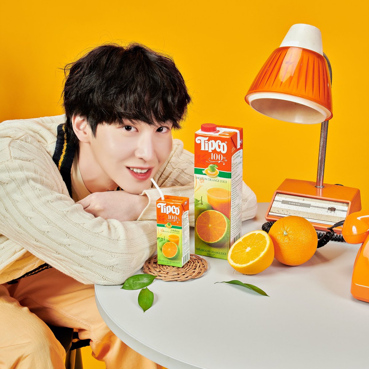 Shinwon, from a fan of tipco juice, made it to the ambassador of the juice itself with pentagon 😭 what a successful fan indeed