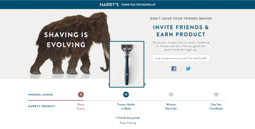 Harry's referral program is a case study in itself.I'll have to drop a thread on it.But here's a quick look