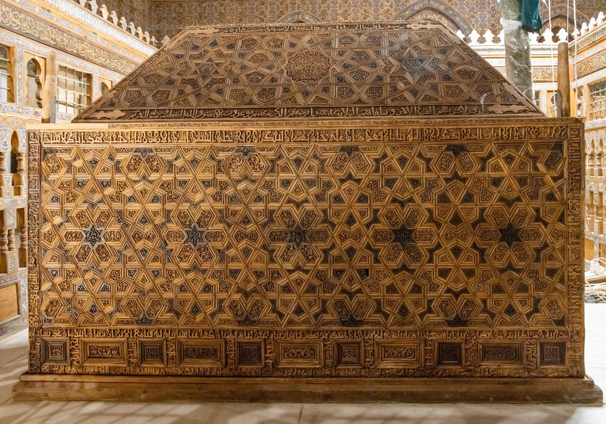 Saladin founded a great madrasa complex and for the tomb, an exquisite teak cenotaph. It's a masterpiece of medieval carving and joinery, signed by "'Ubayd the carpenter, known as Ibn Ma'ali", who implored God to have mercy on him and his fellow carpenters. Photo: Bernard O'Kane