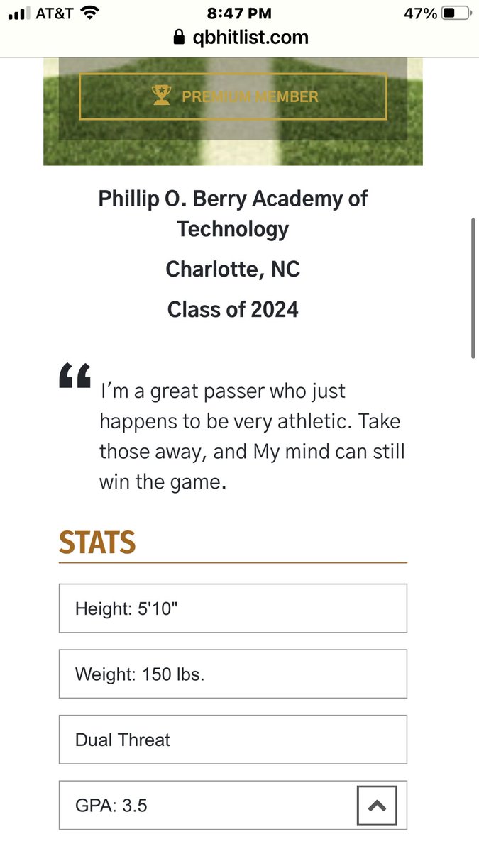 QBHitList's tweet photo. Welcome to the largest QB fraternity in the nation...@QBHitList Premium 2024 QB @KamronRoberts1 Phillip O. Berry Tech(NC) 

Check him out! 

▶️ Profile: https://t.co/ZHN6MxyAlz

👀 Full evaluation coming soon... https://t.co/Mek4Y8sbA1