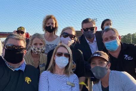 Thank you to our #1 fan, Rebekah Padgett, for throwing out the 1st pitch tonight! Thank you also to the Bryan County Board of Education members that were in attendance tonight. We appreciate your support of Wildcat Baseball! #BTH