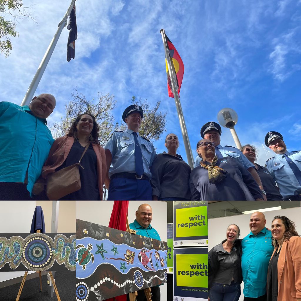 The Aboriginal flag has been raised out the front of Gosford Police Station for the first time today