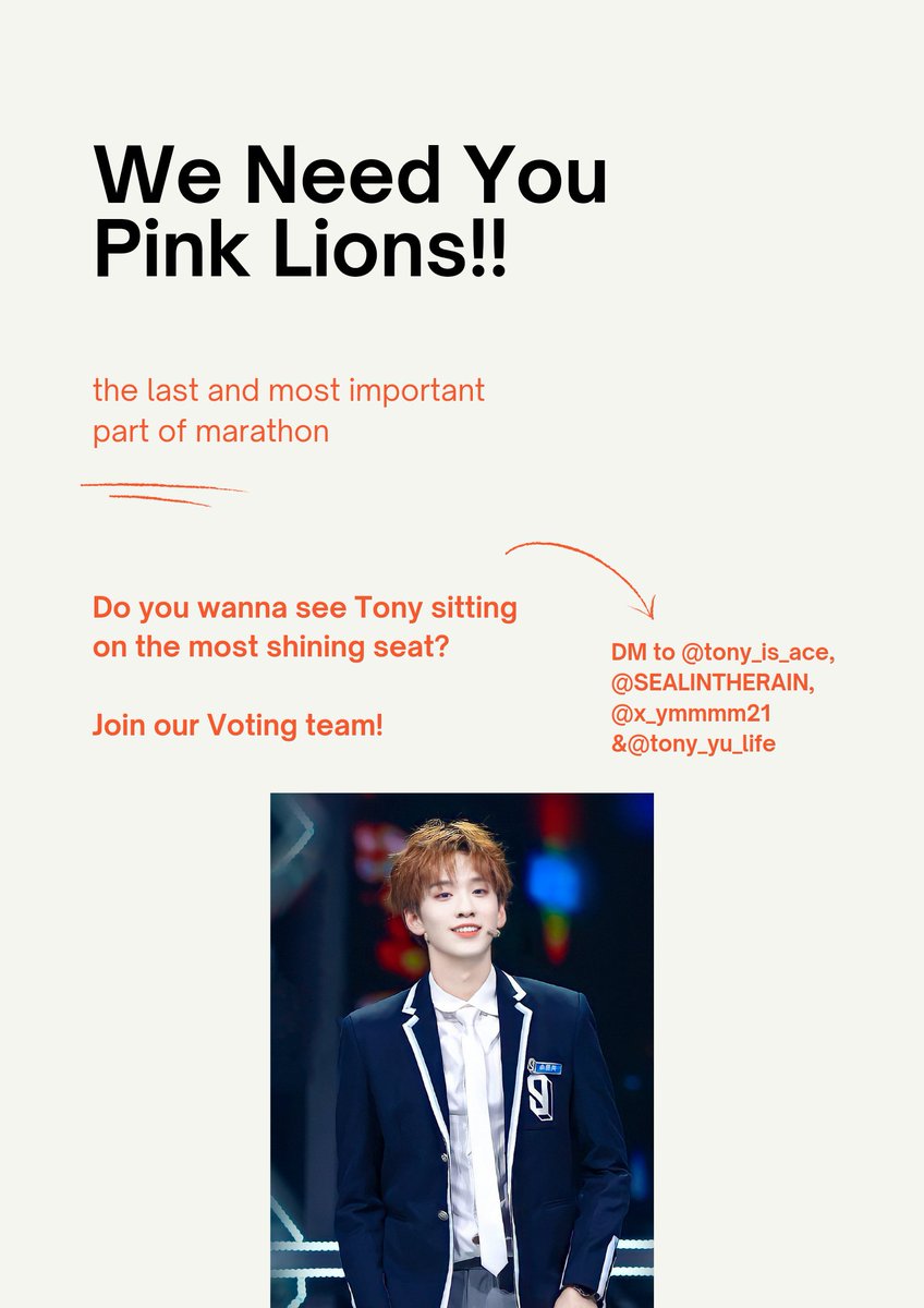 tony_yu_life's tweet photo. Hello Pink Lions!!
We are recruiting for Final Round Voting which will starts on 24th April.
We are the helium or hydrogen gas to make Yu Jingtian's balloon to fly the highest!!
DM to the admins, we'll give you form link to join our Voting!!
#토니 #余景天 #Tony #YuJingTian https://t.co/pXUTtxcPC2