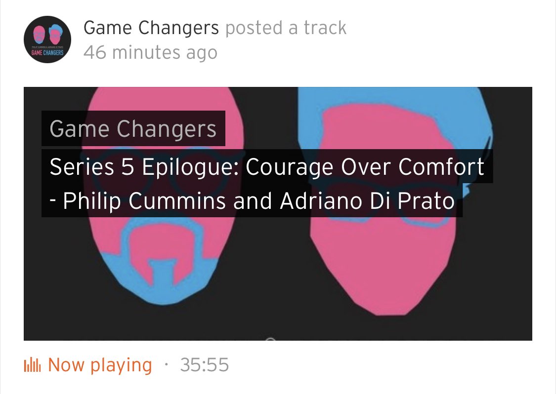 GameChangersPC's tweet photo. Series Five | Epilogue - “Courage Over Comfort” featuring hosts Phil &amp; @AdrianoDiPrato reflecting upon the #GameChangers across Series Five. 

Listen &amp; subscribe via: https://t.co/Phyo3ozgqj #aSft https://t.co/zsMMksuwvu