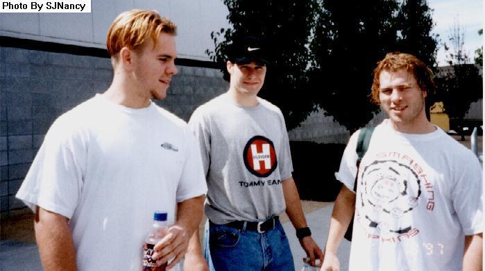 marksmithmusic's tweet photo. Congratulations to my friend #patrickmarleau for passing #gordiehowe for most games played in the NHL. I'm guessing this pic was taken in '97, our first camp in SJ. We've changed a bit since then, but the 3 of us still remain great friends. @Hammerhan27 https://t.co/fR7AqwSxRN