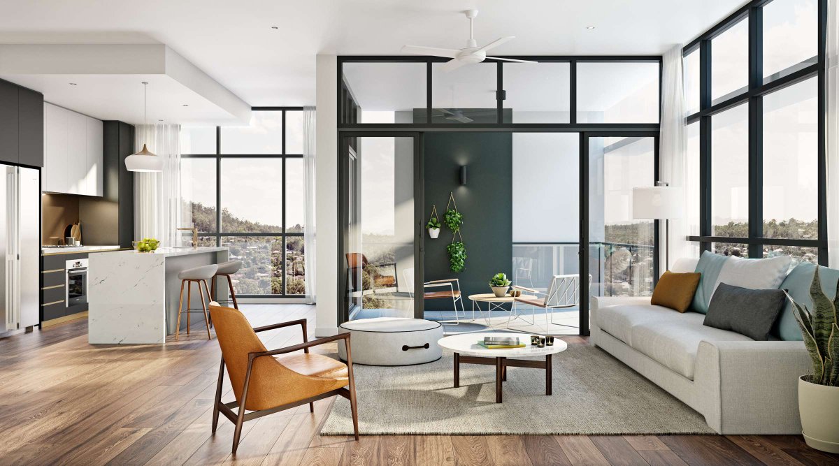 PDS_Group's tweet image. INTERIORS | We love the juxtaposition of clean white walls and black framed windows in this living room! #pdsgroup #interiordesign #interiors