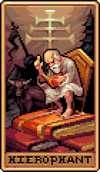 ReffPixels's tweet image. Pixelart version of The Hierophant (Tarot card) 📚📖
#pixelart #tarotcards