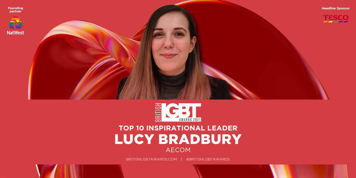 BritLGBTAwards's tweet photo. Aecom's sustainability manager @LucyBradbury8 is shortlisted as a Top 10 🔸 Inspirational Leader 🔸 Well done, Lucy!  

View the full shortlist at 👉 https://t.co/Jzf9efFAQE https://t.co/HNJlww2WDQ