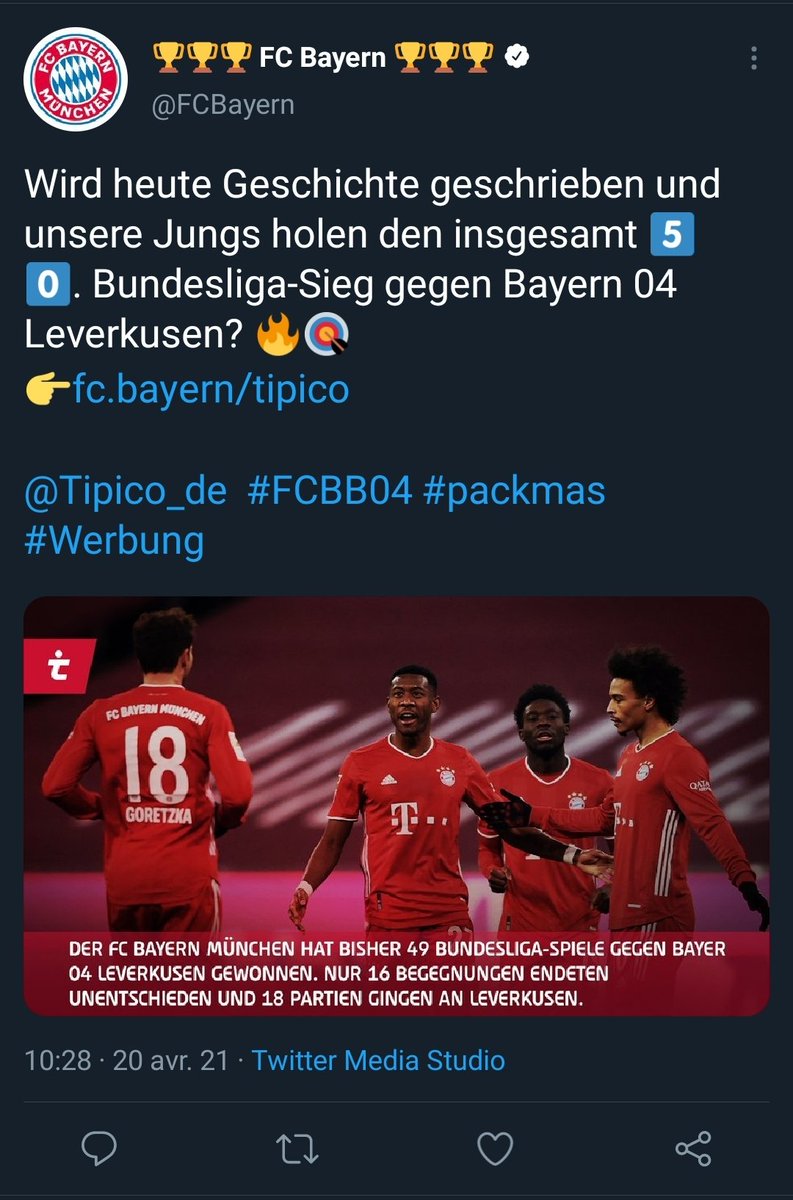 Fc Bayern Munchen On Twitter Wird Heute Geschichte Geschrieben Und Unsere Jungs Holen Den Insgesamt 5 0 Bundesliga Sieg Gegen Bayer 04 Leverkusen Https T Co Auszmdnee7 Tipico De Fcbb04 Packmas Werbung Https T Co Ywi0lguwrz