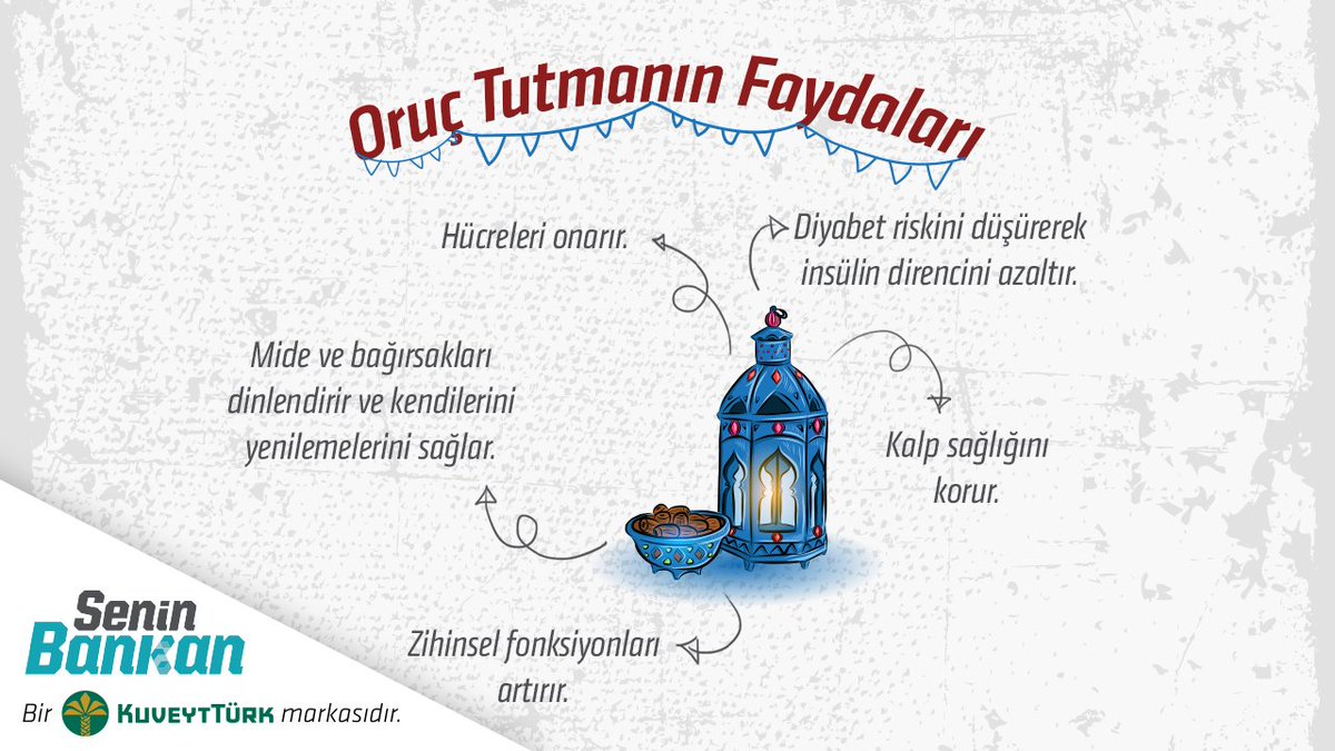 Oruç tutmanın faydalarına hep birlikte bakalım mı❓🔎

#SeninBankan
#Ramazan