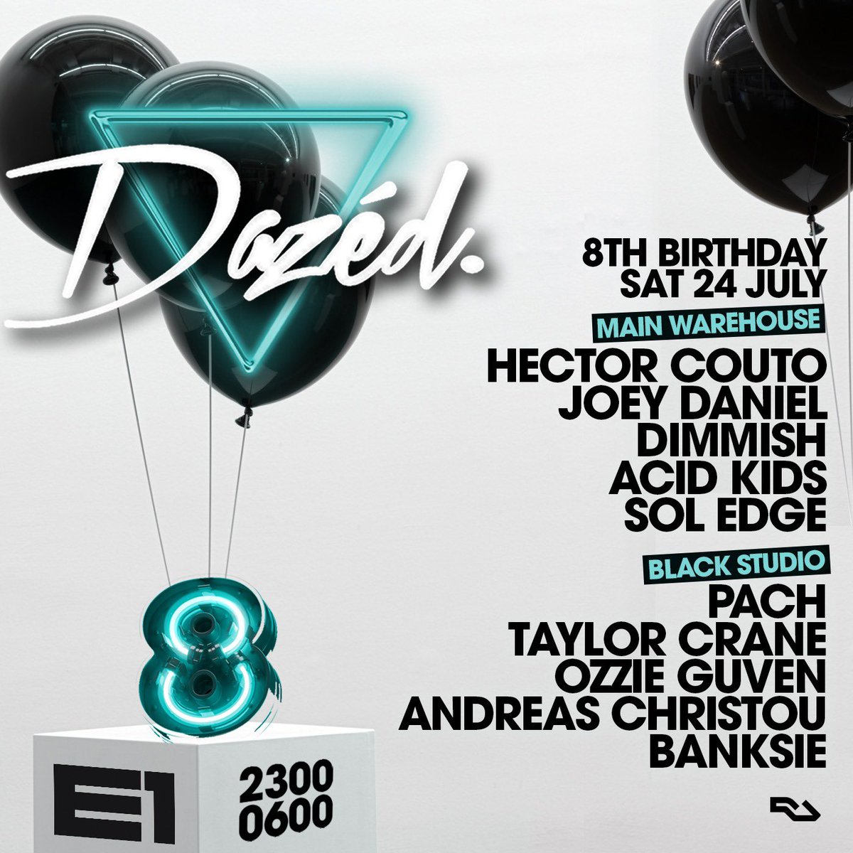Dazed 8th Birthday line up announced 

Info &amp; tickets : ra.co/events/1389403