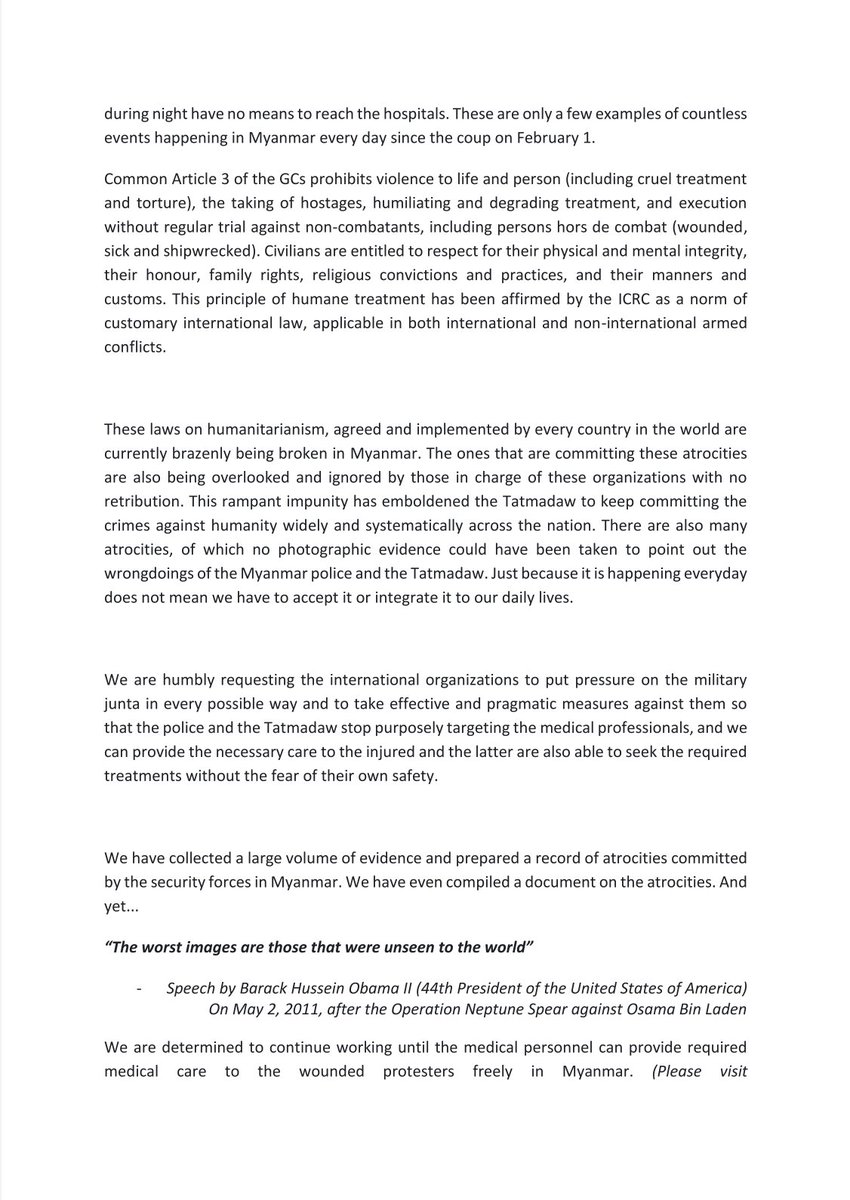 DoctorsRights's tweet photo. Today, we're calling on @antonioguterres   @mbachelet @IntlCrimCourt @ICJ_org @ICJ_Asia @SAdamsR2P @RapporteurUn @SchranerBurgen1 @WHO @ICRC @IFRCAsiaPacific  @SecBlinken @USAmbUN to take immediate actions to the extreme violations of human rights in #Myanmar. Read our letter 👇 https://t.co/Pmk6EHiOCI