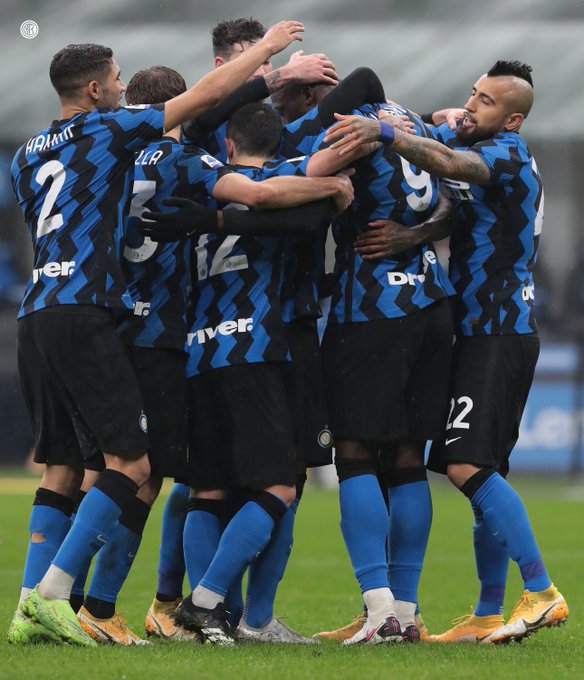 Skuad Inter Milan saat pertandingan melawan Spezia