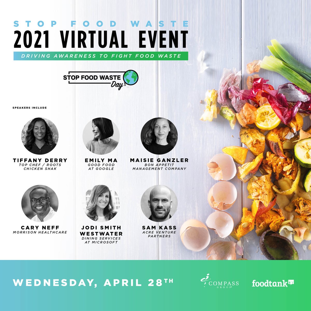 We are hosting a virtual event on 28th April to recognise #StopFoodWasteDay. The event is brought to you in partenrship with <a href="/compassgroupusa/">Compass Group USA</a> and <a href="/foodtank/">Food Tank</a>. Find out more here: stopfoodwasteday.com/en/events.html