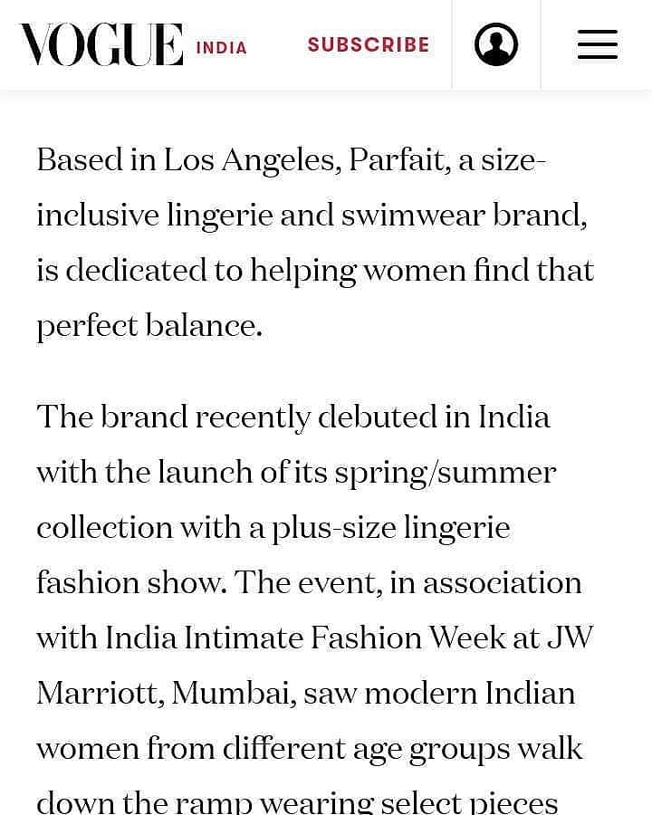 India Intimate Fashion Week on Twitter: was a super nice when got featured in the VOGUE magazine. Astounding memory of India's first Plus Size Lingerie show. #iifw #indiaintimatefashionweek #