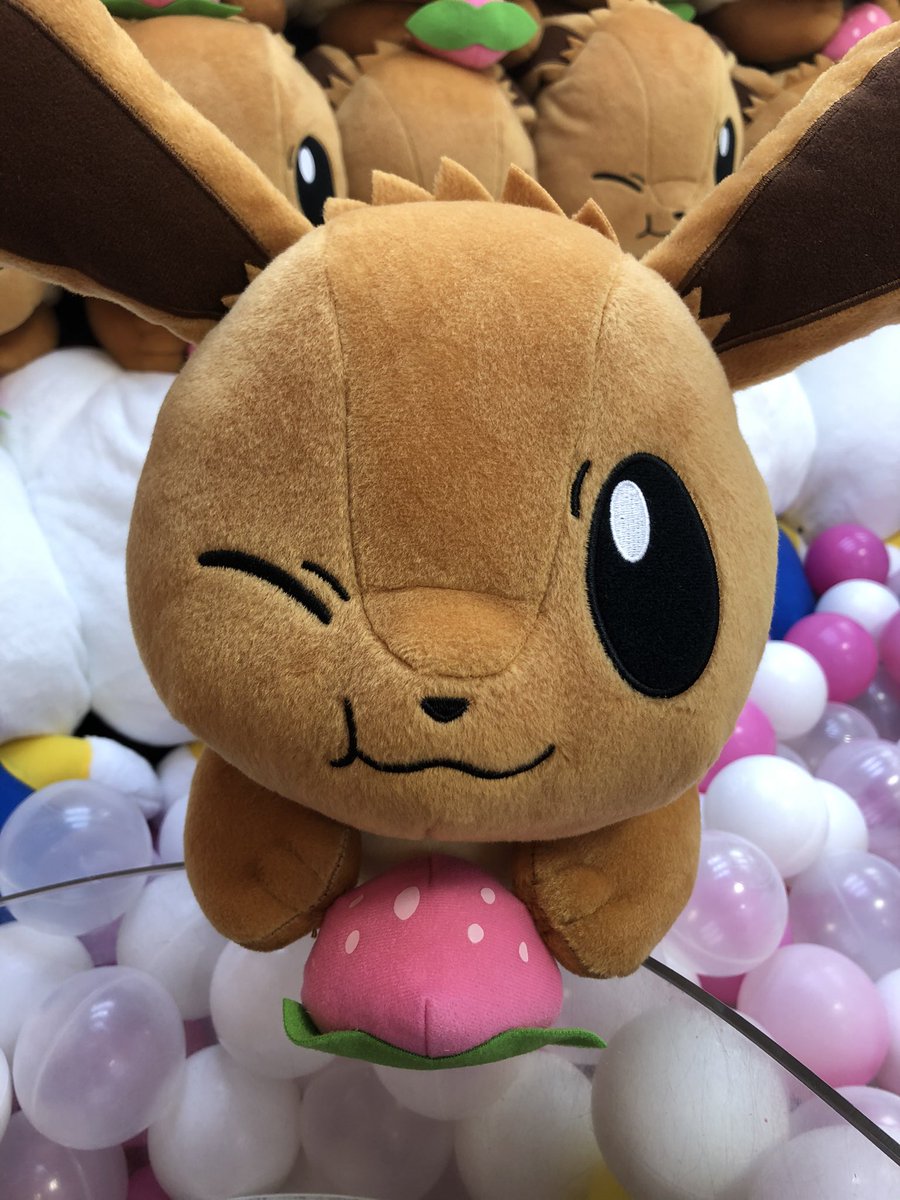 タイトーステーション渋谷 同じく ポケットモンスター より もぐもぐタイム めちゃでか イーブイ ぬいぐるみ 全1種 が新登場いたしました タイトー タイステ 渋谷 ポケモン プライズ ぬいぐるみ