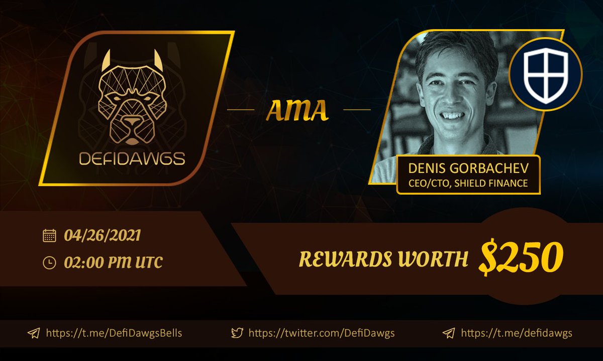 Announcing our next #AMA with <a href="/DenGorbachev/">DenGPT</a>, CEO/CTO <a href="/ShieldFinance/">The Shield LLC</a> .
$SHLD is a multi-chain DeFi insurance aggregator. You can use Shield to protect your investments from hacks, rug pulls, price crashes.

$BTC $ETH #crypto