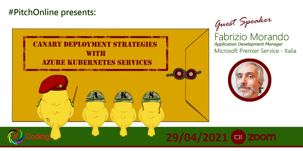 ivanoscifoni's tweet image. Continuiamo il nostro viaggio nella gestione delle nostre canaries, affrontando applicazioni distribuite in microservizi dentro un cluster kubernetes.

Speaker del meetup Fabrizio Morando.
Per iscrizioni : eventbrite.it/e/biglietti-pi…

#SharpCoding #AKS #Microservizi