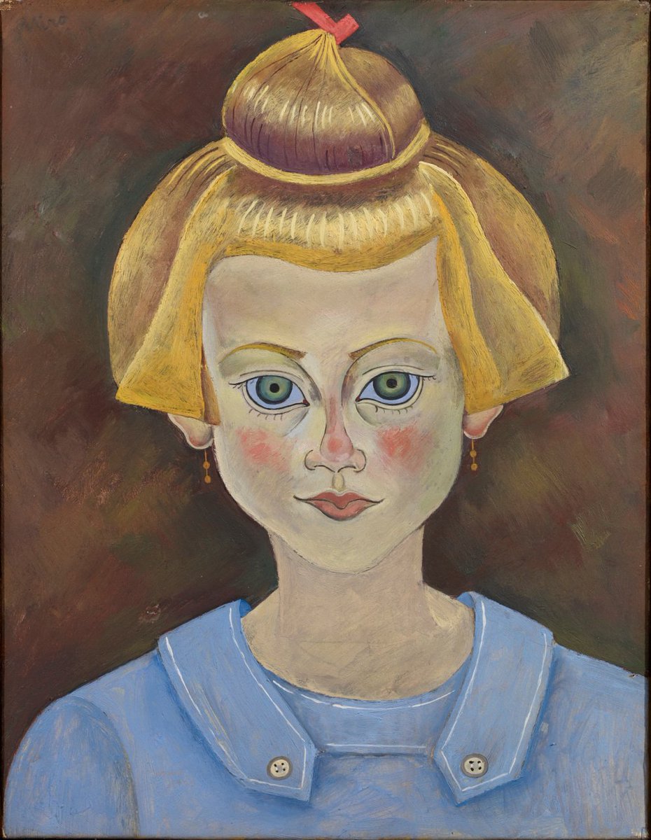 Happy birthday to Joan Miró born #onthisday in 1893 in Barcelona, Spain.

Joan Miró - Portrait of a young girl, 1919, Fundació Joan Miró @fundaciomiro

Oil on paper on canvas
Fundació Joan Miró, Barcelona. Gift of Joan Prats

#stomouseio #JoanMiro #FundacioJoanMiro