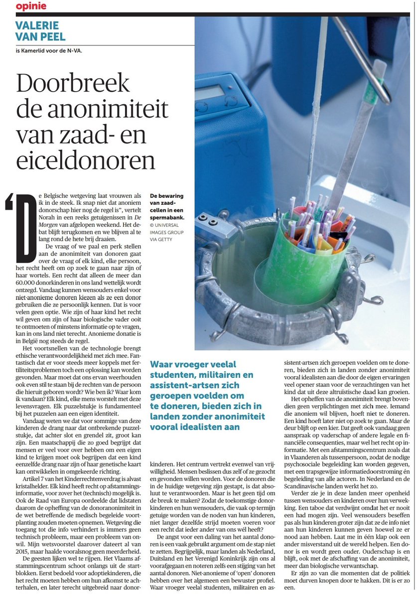 mcockhuyt's tweet photo. "Vandaag weten we dat voor sommige van deze kinderen de drang naar dat ontbrekende puzzelstukje, dat wettelijk achter slot en grendel zit, bepalend groot kan zijn" @valerievanpeel in @demorgen 
Haast je naar de lokale krantenboer of lees het online. 👇
https://t.co/mnSHpFH8p4 https://t.co/i9P1pR6nNF