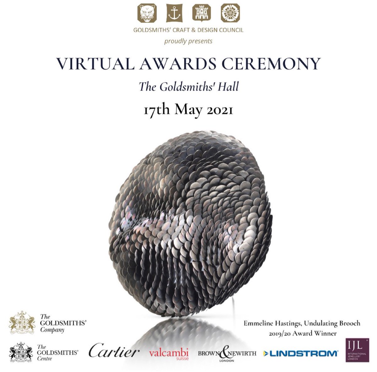 The @gcdcawards annual ‘Oscars’ will take place on Monday 17th May. This year, the awards are being transformed into an exciting virtual event for everyone to attend. Please visit craftsanddesigncouncil.org.uk to register your FREE ticket.
#jewelleryoscars #GCDCawards #GCDC2021