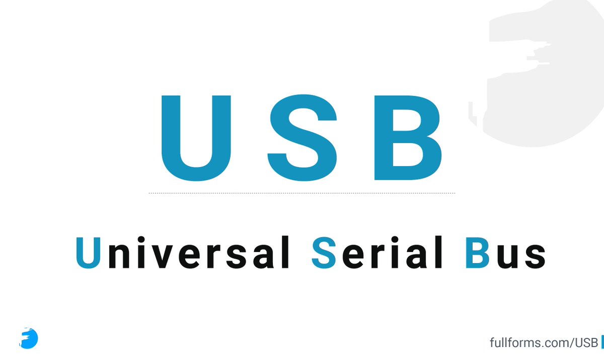 FullForms's tweet image. USB : Universal Serial Bus
fullforms.com/USB

#FullForms #USB #fullform #initialism #abbreviations #computing #connectivity #technology