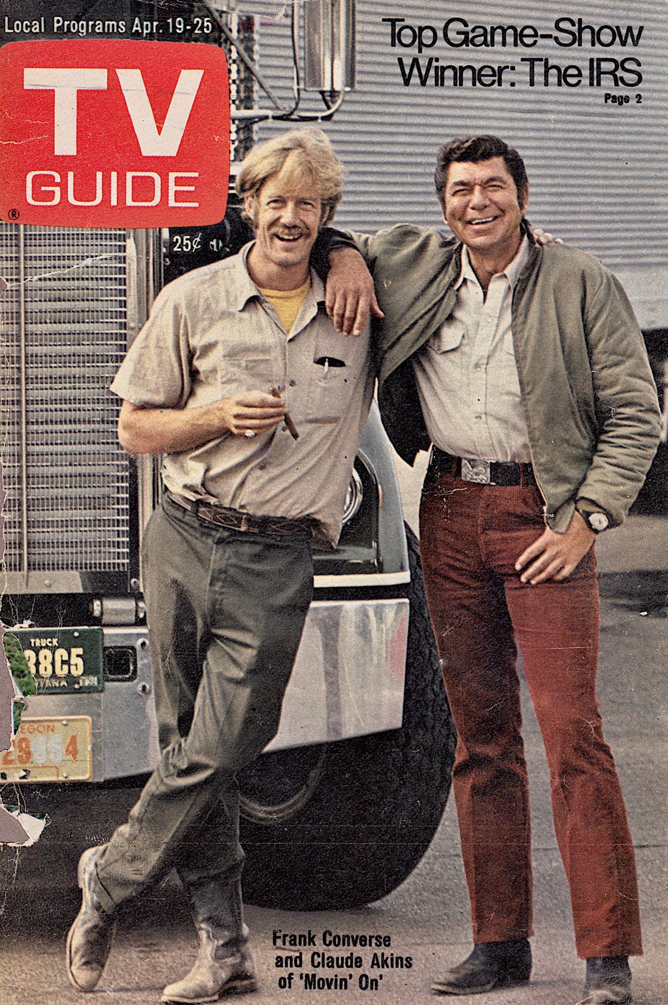 fluir animación izquierda RetroNewsNow on Twitter: "TV Guide Cover, April 19-25, 1975: Frank Converse  and Claude Akins of 'Movin' On' https://t.co/BWF1p1HCmO" / Twitter