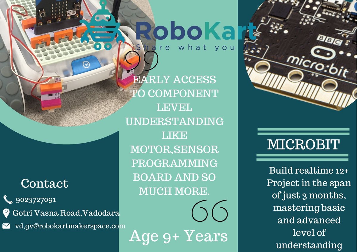 RobokartV's tweet image. Microbit # Vadodara# Fun learning# Techno Kids# Free Demo# robokartMakerspace #vasnaRoad#