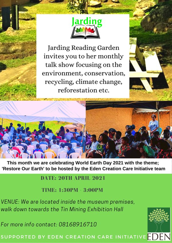 It's Today!

In a few hours environmentalists, conservationists, climate change advocates will come together to educate, enlighten and network on how to bring solutions and act on it.
Please Join us
#JardingReading #ClimateAction
#climatechange #EarthDay2021