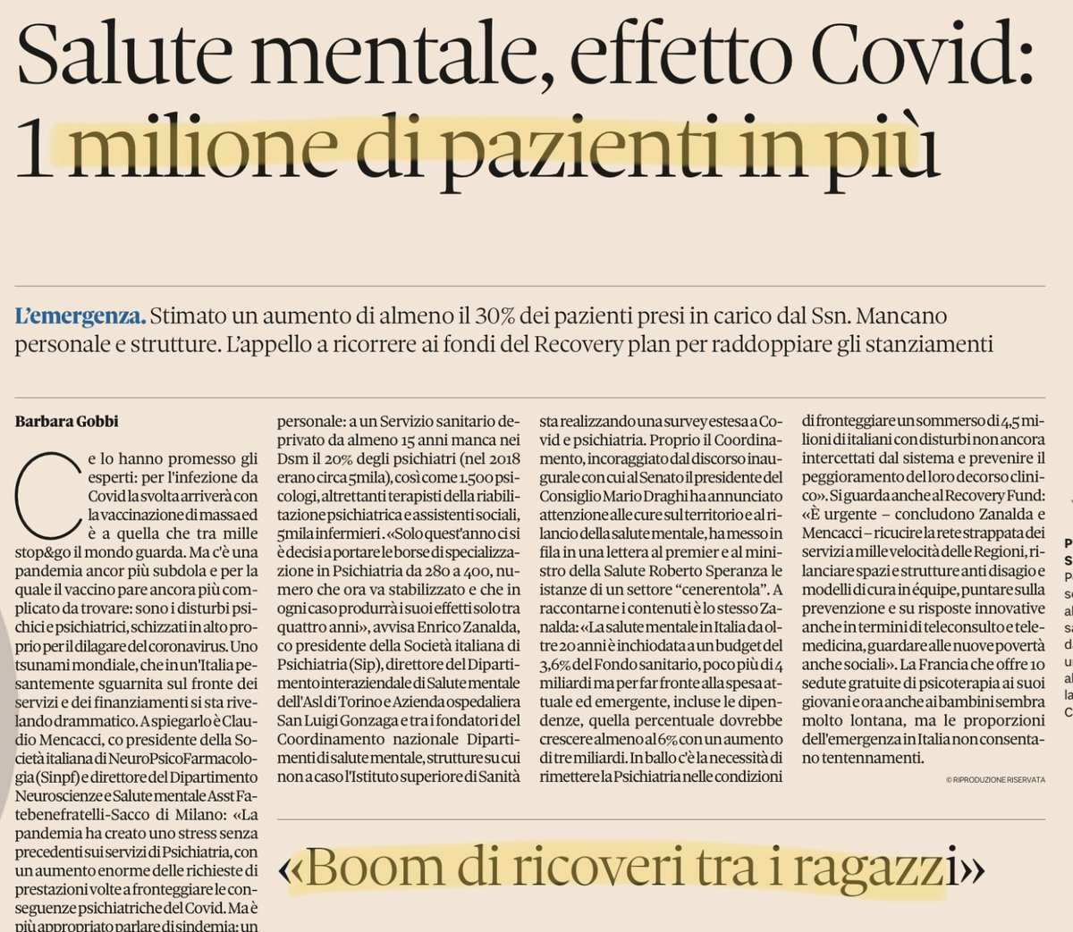 Questi danni a chi li intestiamo?
Possono entrare in un’analisi costi/benefici delle misure di contenimento adottate, o chiedo troppo?