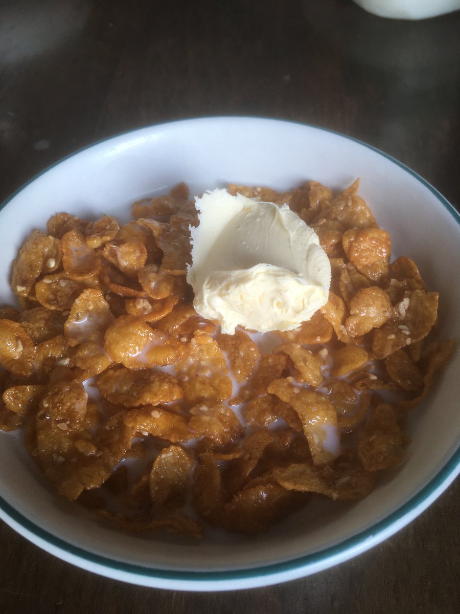 Clotted cream on cornflakes! Nothing wrong that! 
#Somerset #WestCountry
#ClottedCream #goodmorning