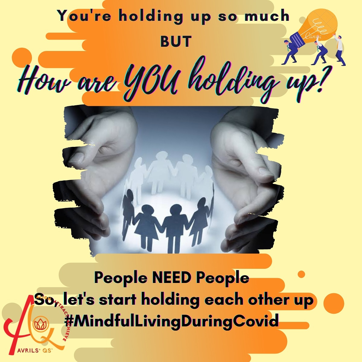 avrils_qs's tweet photo. How are YOU holding up during this trying time?
Here's a #reminder that WE ARE IN THIS TOGETHER.
And read about how #MindfulLivingDuringCovid can help right now 👇
https://t.co/R0meWrAX7T

#assetsofhope
#assetsofsupport #mindfulness #shaktirising #staysafe #stayingconnected https://t.co/B64lghtHZt