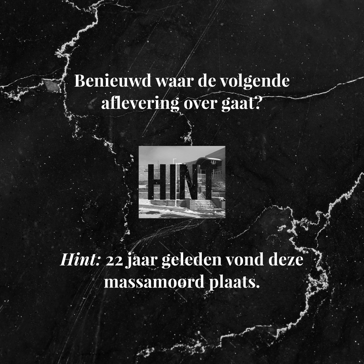 morbidezusters's tweet photo. Benieuwd waar de volgende aflevering over gaat?
Het is vandaag 22 jaar geleden dat deze massamoord heeft plaatsgevonden.
#demorbidezusters #podcast #truecrime #truecrimepodcast #nederlandsepodcast #dutchpodcast #doodenverderf #hint #teaser https://t.co/KVaApy2L70