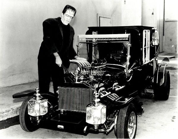 It is a real car with V8 engine. The Koach appeared in over twenty episodes of The Munsters as the family car. But fun fact: Fred Gwynne (who played Herman) was too tall for the driver's seat and had to sit on the floor to drive it. (7/21)