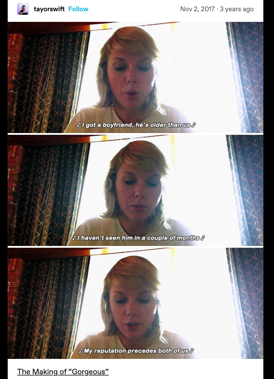 taylor & joe timeline on Twitter "the making of a song video shows