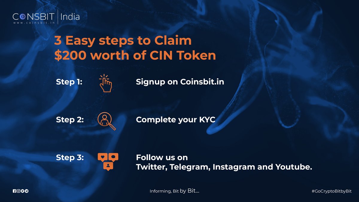 cryptoforce_in's tweet photo. Have you claimed your $200 worth CIN Tokens yet? 👀

Participate in the biggest ever Airdrop in India and 
@tag your friends to let them know! 

$CIN #SwitchToCoinsbit #GoCryptoBitbyBit #CoinsbitIndia #CIN https://t.co/Hub0MTnUjX