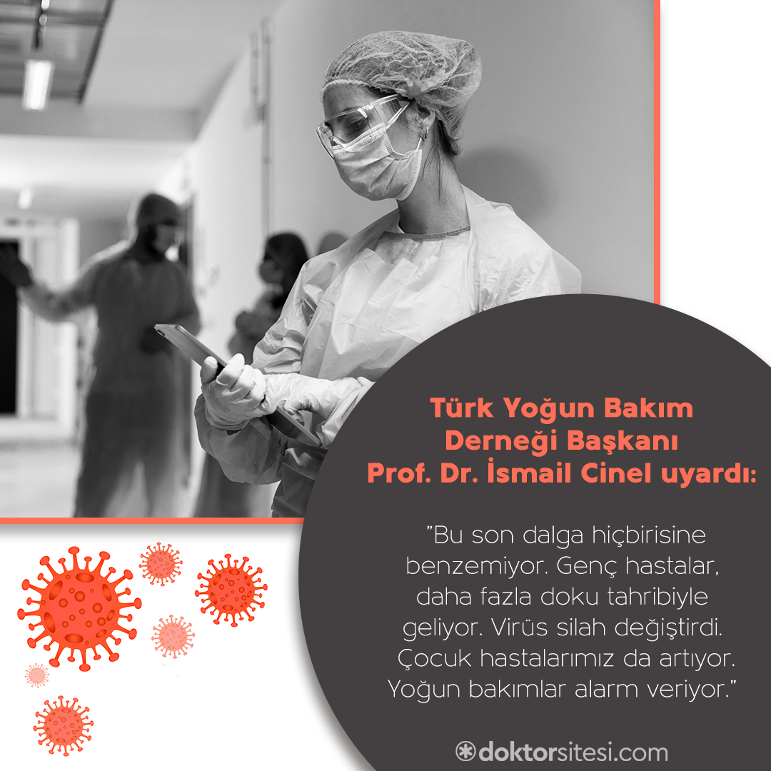 Türk Yoğun Bakım Derneği Başkanı Prof. Dr. İsmail Cinel, artık çok daha genç yaşta hastaların kaybedilmeye başlandığını ve yoğun bakım ekiplerinin de ağır bir travmatik süreçle karşı karşıya kaldığını vurguladı.

#covid_19 #korona #pandemi