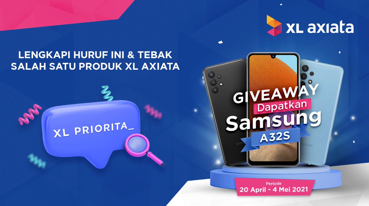 XLSMART (@xlsmart_id) on Twitter photo SAMSUNG A32S GRATIS BUAT KAMU!
Yuk ikutin caranya:
1. Follow <a href="/XLAxiata_TbK/">XL & Smartfren Kini Menjadi XLSMART</a> & <a href="/XL_Prioritas/">XL PRIORITAS</a>
2. Tulis jawaban di reply
3. Gunakan hashtag #BersamaJadiLebihBaik
4. Retweet tweet ini sebagai tanda kamu berpartisipasi
5. Jawab yang banyak biar menang
Semoga beruntung! SAMSUNG A32S GRATIS BUAT KAMU!
Yuk ikutin caranya:
1. Follow <a href="/XLAxiata_TbK/">XL & Smartfren Kini Menjadi XLSMART</a> & <a href="/XL_Prioritas/">XL PRIORITAS</a>
2. Tulis jawaban di reply
3. Gunakan hashtag #BersamaJadiLebihBaik
4. Retweet tweet ini sebagai tanda kamu berpartisipasi
5. Jawab yang banyak biar menang
Semoga beruntung!