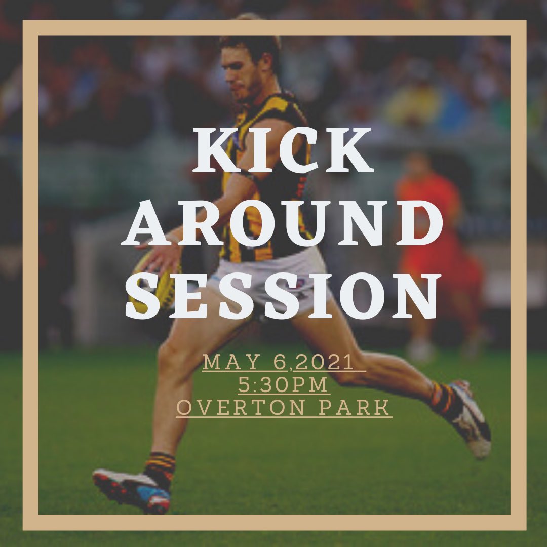 We are excited to announce our first unofficial kick around session!! Join us May 6th in Overton park at 5:30pm for a casual meet up of the team and learn the rules of Aussie Rules football