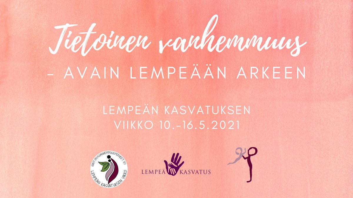 Lempeän kasvatuksen viikkoa vietetään taas toukokuussa. "Tietoinen vanhemmuus- avain lempeään arkeen". Perehdymme tietoiseen vanhemmuuteen ja pohdimme, miten se voisi tuoda meille kaikille ruuhkavuosiarkeen helpotusta ja lisää iloa. Tervetuloa seuraamaan somekanaviamme! #lkv2021