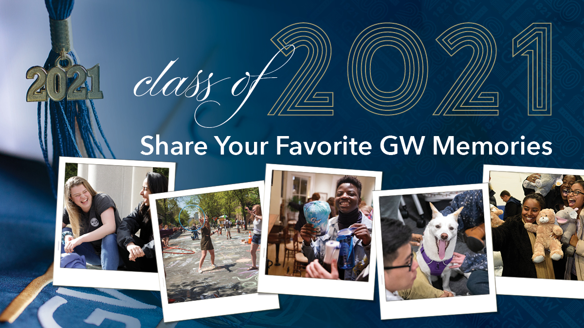 Class of 2021, share your favorite memories from your years at GW for a chance to be featured in the 2021 virtual Commencement Celebration! The deadline for submissions has been extended to Friday, April 30.

Submit ➡️ commencement.gwu.edu/share-your-mem…
