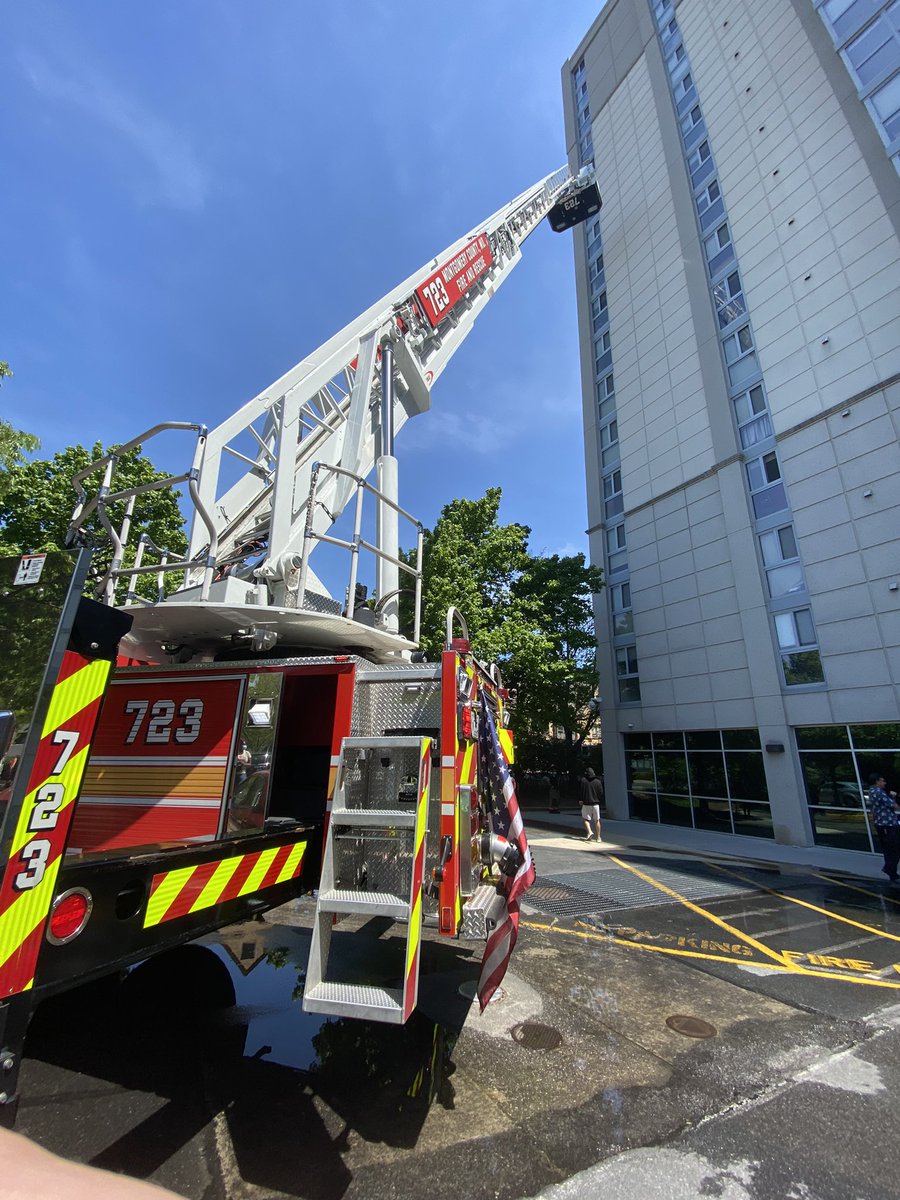 Here are four still photos I took of today's two-alarm fire at the Monterey Apartments.