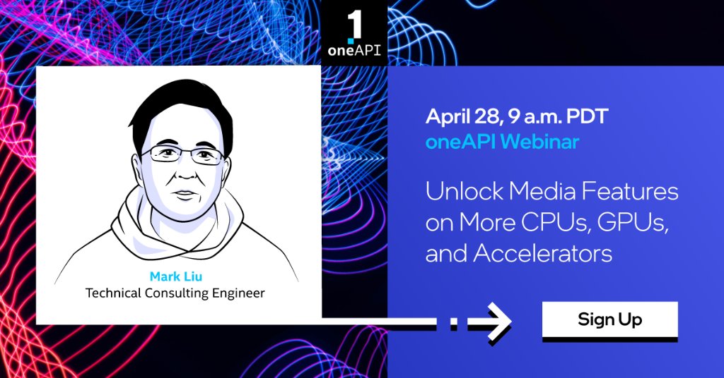 IntelDevTools's tweet image. Video decode, encode & frame processing are ideal candidates for hardware acceleration but multiple hardware + OS-specific code paths are hard to maintain.
Learn how Intel #oneAPI Video Processing Library can help in this free webinar: intel.ly/3sx2OWz
#VideoTranscoding