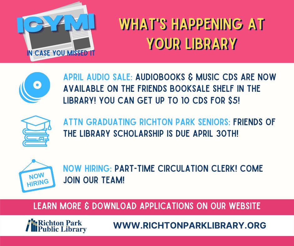 ICYMI: What's Happening at the Richton Park Library! #RichtonPark