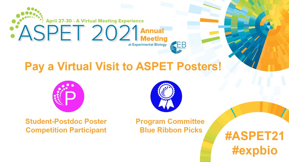Pay a virtual visit to ASPET posters during #ExpBio - and be sure to check out the ASPET Program Committee's Blue Ribbon picks! #ASPET21: bit.ly/3sRl7Wz